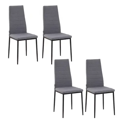 HOMCOM Dining Chairs Upholstered Fabric Accent Chairs with Metal Legs