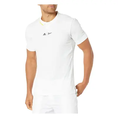 adidas Men's London Freelift Polo Shirt White/Impact Yellow Medium