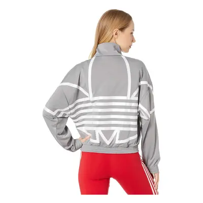 adidas Originals Women's Large Logo Track Top Charcoal Solid Grey/Whi