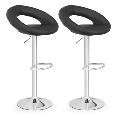 Swivel Bar Stool Set of Height Adjustable PU Leather Counter Stools