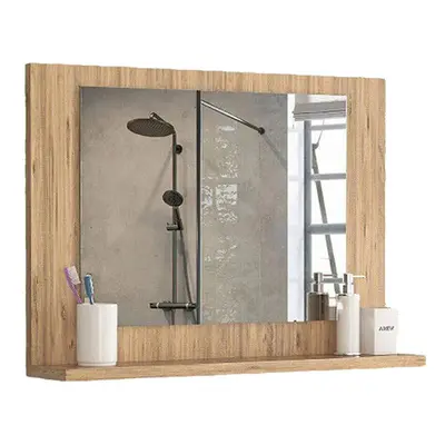 (Pine) Modern Wooden Wall Mounted Bathroom Mirror