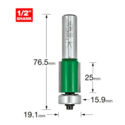 C117AX1/2TC - 1/2 Shank Guided trimmer 19.1mm diameter of Trend