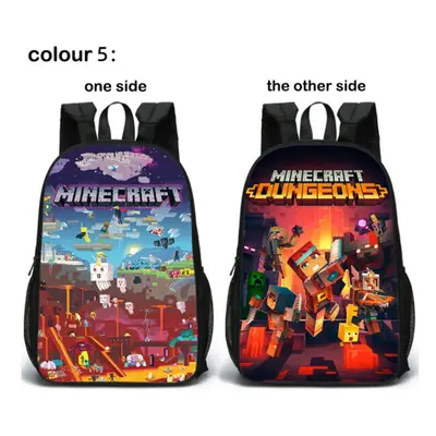 (C5) Minecraft School Bag Double-sided Backpack Kids Gift