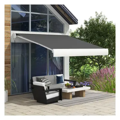 Outsunny x 2.5m Electric Retractable Awning Sun Canopies for Door Window