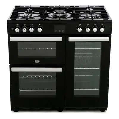 Belling Cookcentre 90DFT Black 90cm Dual Fuel Range Cooker - A Rated