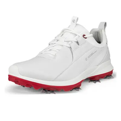 (UK 6.5-7, White) Ecco Womens BIOM Tour Lace Leather Waterproof Fluidform Spiked Golf Shoes