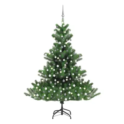 vidaXL Nordmann Fir Artificial Christmas Tree LED&Ball Set Green Xmas Tree Set