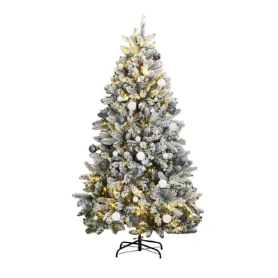 (green and white, cm/ with LEDs & white balls) vidaXL Artificial Hinged Christmas Tree Artificia