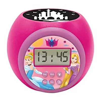 LEXIBOOK Projector Clock Disney Princess with Snooze Alarm Function, Night Light with Timer, LCD