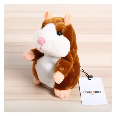 (Light Brown) Talking Hamster Pet 15cm Christmas Gift Plush Toy Cute Speak Sound Record Stuffed 