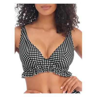 Freya Check in Underwire High Apex Bikini Top 34DD Monochrome