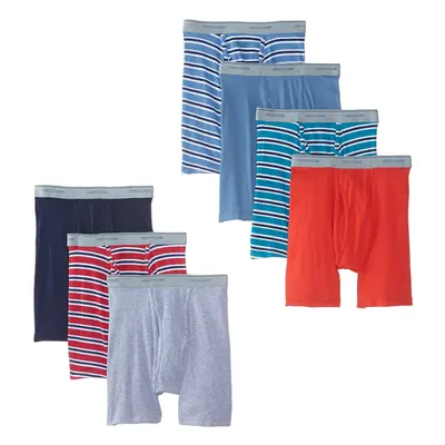 Fruit of the Loom Men's Super Value Stripe Solid Boxer Brief Multi Small(Pack of 7)