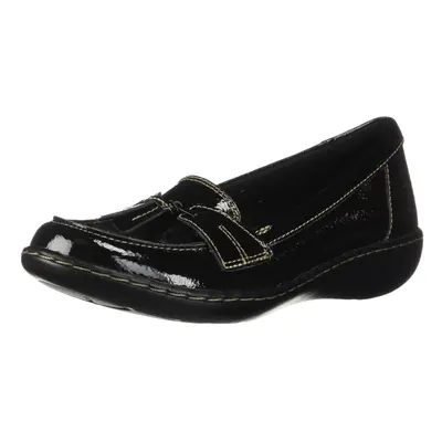 clarks Womens Ashland Bubble Loafer, Black crinkle patent synthetic, N US