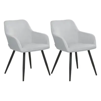 Set of Dining Chairs CASMALIA Velvet Light Grey