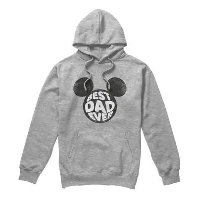 (S, Sport Heather) Disney Mens Best Dad Ever Mickey Mouse Hoodie