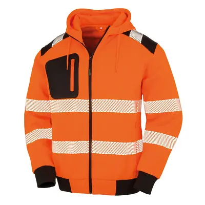 (M, Fluorescent Orange/Black) Result Genuine Recycled Mens Safety Hoodie