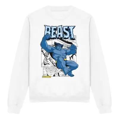 (S, White) Marvel Unisex Adult X-Men Beast Comic Sweatshirt