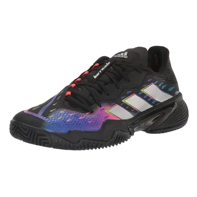 adidas Men's Barricade Tennis Shoe Black/Silver Metallic/Solar Red