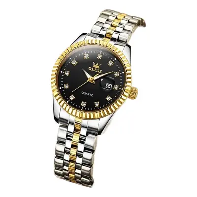 (N5526 black) OLEVS Women's Watches Luxury Rolex Style Elegant Stainless Steel Diamond