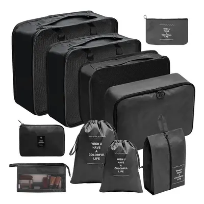 (Makeup digital piece set in black, suit) Hot Selling Amazon Waterproof Travel Storage Bag Set O