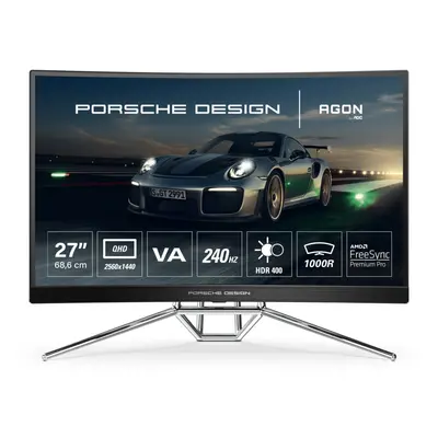 AOC Gaming PD27 - Porsche Design - AGON Series - LED monitor - curved - 27" - x QHD @ Hz - VA - 