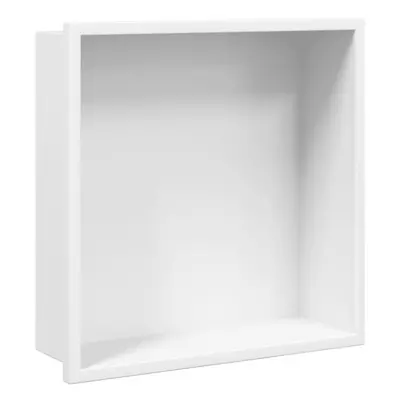 vidaXL Shower Niche Wall Recessed Shower Shelf Matt White Stainless Steel