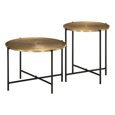 vidaXL Coffee Tables Side Tables End Sofa Tables pcs Brass and Black Metal