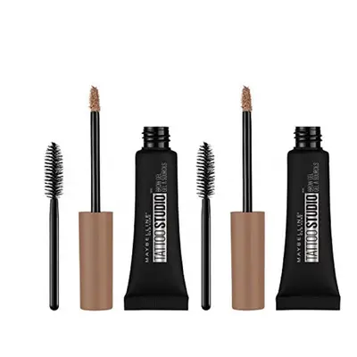 Maybelline TattooStudio Waterproof Eyebrow Gel Makeup Soft Brown 0.23 Fl Oz (Pack of 2)