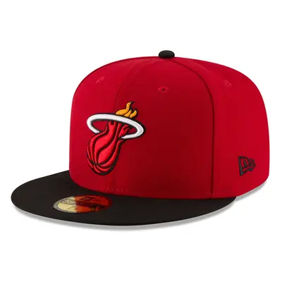 NBA Miami Heat Men's 2-Tone 59FIFTY Fitted Cap Scarlet 1/8