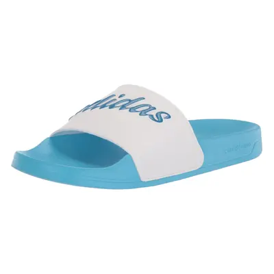 adidas Womens Adilette Slides Sandal WhiteBlue Rush MetSky Rush