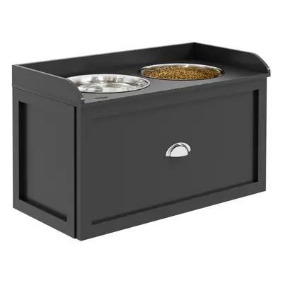 PawHut Stainless Steel Raised Dog Bowl w/ 21L Storage Drawer, for Large Dogs