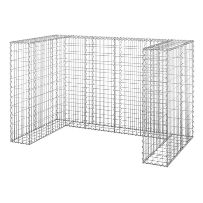 (180 x x cm) vidaXL Gabion Wall for Garbage Bins Galvanised Steel Wheelie Bin Multi Sizes