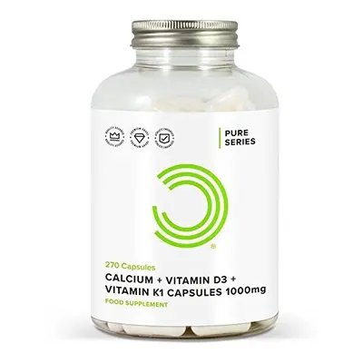 BULK POWDERS Calcium, Vitamin D3 and Vitamin K1 Capsules, mg, Pack of