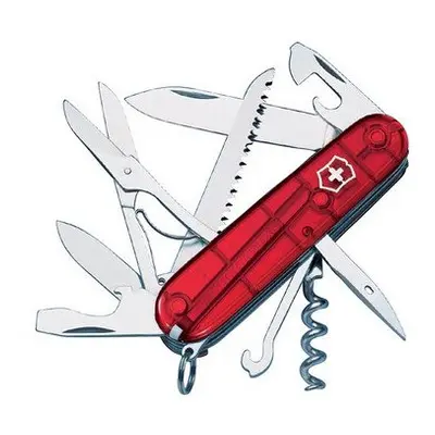 Victorinox VICHUNTJRDB Huntsman Swiss Army Knife Translucent Red Blister Pack