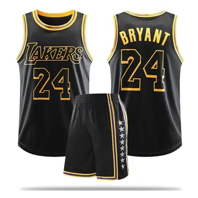 (30) Lakers Kobe Bryant # Basketball Jersey Set Teen Boys Basketball Uniform Black