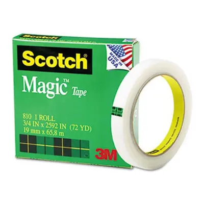 3M Magic Office Tape 3/4&apos;&apos; x Yards 3&apos;&apos; Core Clear