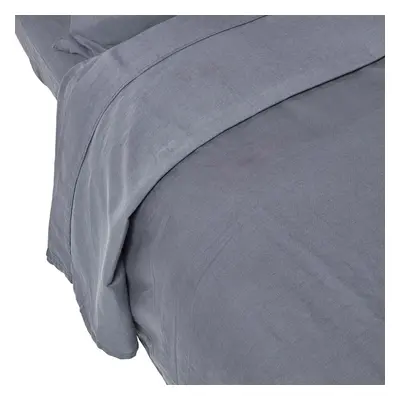 (Super-King, Dark Grey) Luxury Soft Linen Flat Sheet Plain Textured 100% Cotton Blend