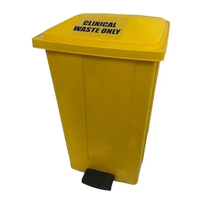 50L Litre Yellow Medical Clinical Recycling Commercial Waste Pedal Bin