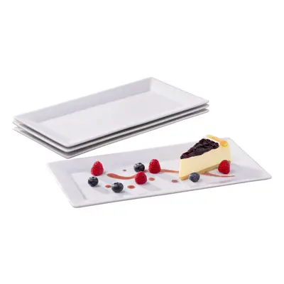 Set of White Rectangle platter