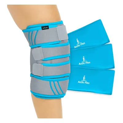 Vive Knee Ice Pack Wrap - Cold / Hot Gel Compression Brace - Heat Support Strap For Arthritis Pa