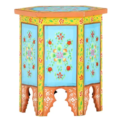 vidaXL Hand-painted Side Table Multicolour 38x33x42 cm Solid Mango Wood