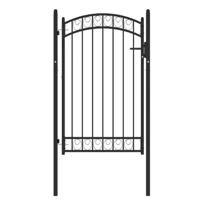 (black, x cm) vidaXL Fence Gate with Arched Top Steel Entrance Gate Green/Black Multi Sizes