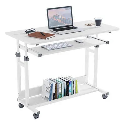 (White) Mobile Portable Computer Desk Office Desk