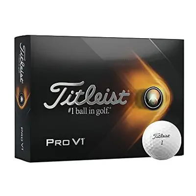 Titleist Pro V1 Golf Ball, White, One Size, Standard Game Numbers (1-4), a dozen