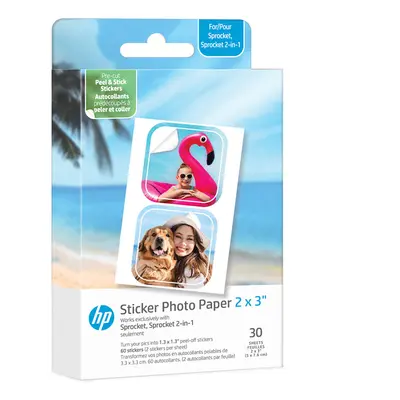 HP Sprocket 2x3 Premium Zink Pre-Cut Sticker Photo Paper Sheets Compatible with HP Sprocket Phot