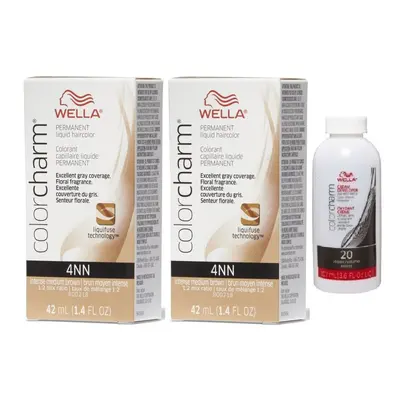 (4NN+4NN+Developer (Vol. 20) 3.6oz) Wella Color Charm Permanent Liquid Haircolor