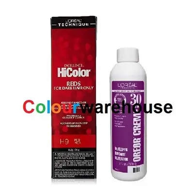 (H9, Dev (Vol. 30) 8oz) L'Oreal HiColor H9 Red Hot, Reds For Dark Hair Only