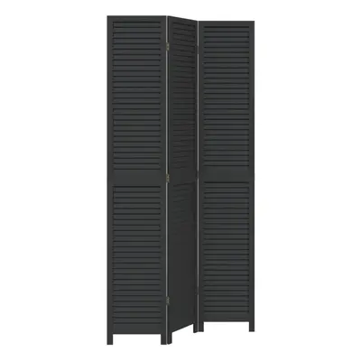 vidaXL Room DividerÃÂ Panels Room Privacy Screen Black Solid Wood Paulownia