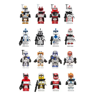 (Style C 16pcs) 16pcs Star Wars Clone Trooper Cody Rex Commander Fit Lego Minifigures