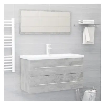 2 Piece Bathroom Furniture Set Concrete Grey Chipboard